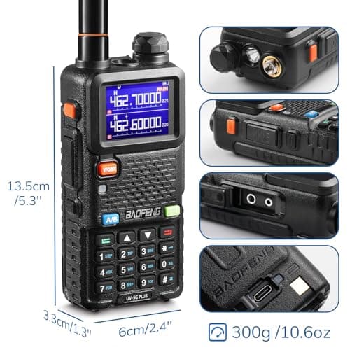 [Chirp Compatible] BAOFENG UV-5G Plus GMRS Handheld Radio, Long Rang Two Way Radio for Adult, 999 Channels, NOAA Receiver & Scanner, with 2500mAh Battery USB-C Port, 1 Pack 3