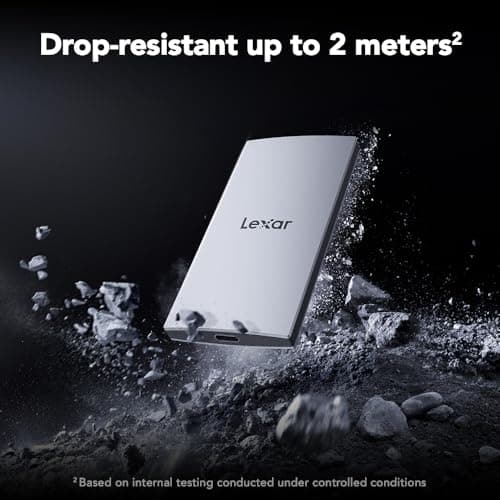 Lexar 2TB ES3 External SSD, Up to 1050MB/s Read, Storage Expansion, Compatible w/USB-C Smartphones, iPhone 15/16, PC, Mac, Tablets, Sleek & Sturdy Design, Silver (LES3XXX002T-RNSAU) 5