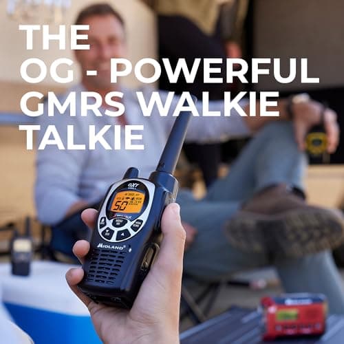 Midland GXT1000X3VP4 GMRS Two-Way Radio (50-Channel, Long Range, 142 Privacy Codes, SOS, NOAA, Rechargeable Nickle Battery, Black/Silver, 3-Pack) 2
