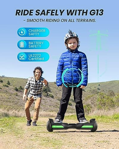 Gyroor Balancing Scooter New G13 All Terrain Balancing Scooter with LED Lights & 500W Motor, Self Balancing Off Road with Bluetooth for Kids ages 6-12 and Adults-Black 4