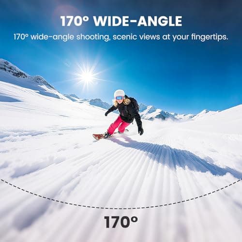 Action Camera 4K 60FPS 48MP, EIS Sports Camera with 128GB Card,131FT Underwater Waterproof Camera with Case, 2inch Touch Screen, 8X Zoom, Remote Control, Batteries & Mounting Kits 5