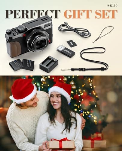 NBD 5K Vlogging Cameras Autofocus,64MP Digital Cameras for Photography,18X Zoom Travel Camera with Anti-Shake,2 Batteries,64GB TF Card(Black) 4