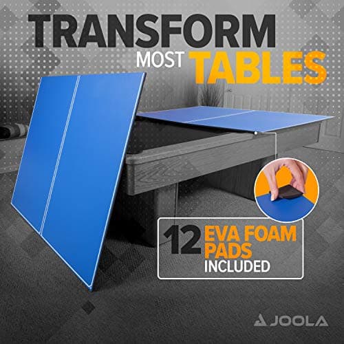 JOOLA Tetra - 4 Piece Ping Pong Table Top for Pool Table - Includes Ping Pong Net Set - Full Size Table Tennis Conversion Top for Billiard Tables - Easy Assembly & Compact Storage - Incl. Foam Backing 4