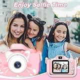 Goopow Kids Camera Toys for 3-8 Year Old Girls Boys,Children Digital Video Camcorder Camera with Cartoon Soft Cover, Best Chritmas Birthday Festival Gift for Kids - 32G SD Card Included 4