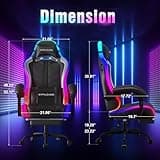 GTPLAYER Gaming Chair, Computer Chair with RGB LED Lights, High Back Ergonomic Chair for Adults with Footrest and Linkage Armrests& Headrest Lumbar Support (with Bluetooth Speakers) 3
