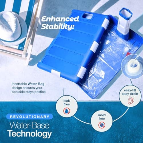 Play22 Swimming Pool Basketball Hoop - 4 Adjustable Height - Revolutionary Base and Storage System, Large Backboard 33"x 54", Pool Toys Basketball Game, Includes 2 Balls and Pump 4