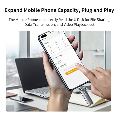 SSK External USB C SSD Flash Drive 512GB, Up to 550MB/s 2-in-1 Type C+ USB A USB3.2 Gen2 Solid State Thumb Drive, Memory Stick Data Storage for iPhone 15/PS4/PS5/Android Phone/Windows/Mac 5