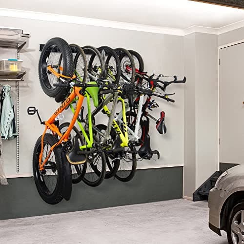 Ultrawall Stainless Steel Bike Storage Rack,6 Bike Storage Hanger Wall Mount for Home & Garage Holds Up to 300lbs, Black 2
