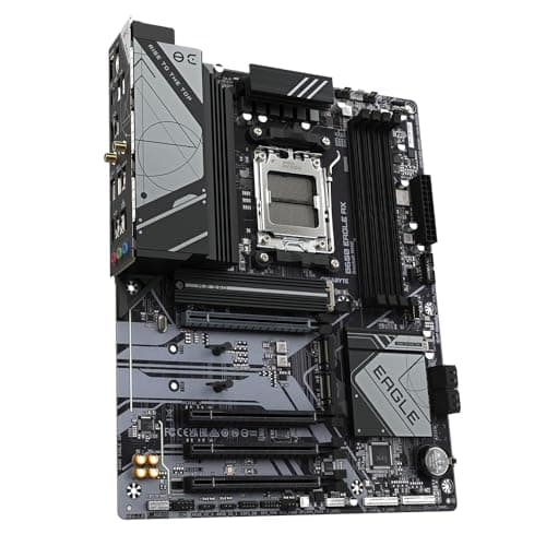 Gigabyte B650 EAGLE AX AMD AM5 Socket Motherboard, ATX, 4x DDR5 Slots, 3x M.2 Sockets, 1x USB-C Port, Fitted I/O Shield, GbE LAN, Wi-Fi 6E, 1x Display 3