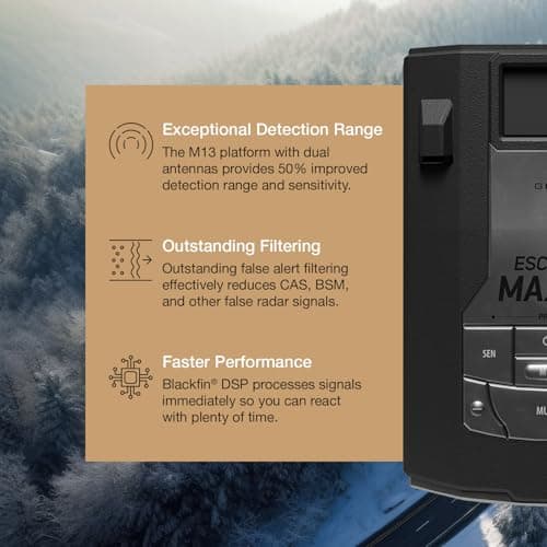 Escort MAX 360c MKII Laser Radar Detector - Dual-Band Wi-Fi and Bluetooth Enabled, 360° Directional Arrows, Exceptional Range, Shared Alerts, Apple CarPlay and Android Auto Compatible, Black 4