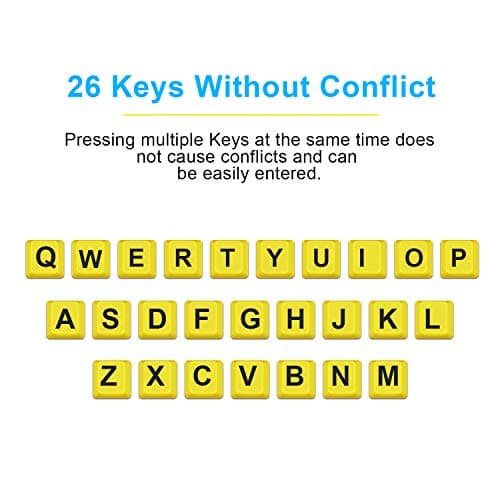 BOOGIIO Large Print Computer Keyboard, Wired USB High Contrast Keyboard with Oversized Print Letters for Visually Impaired Low Vision Individuals (Yellow+Black) 4