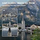 Yatao Digital Cameras for Photography and Vlogging, 6K 64MP Flip Screen, Dual Lens, Microphone for Video, 64GB TF Card, Compact Photo WiFi Camera for YouTube Kit Travel, Beginners (Black) 3