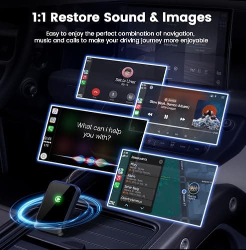 Lincisoonic Wireless CarPlay Adapter for iPhone – Plug-and-Play with USB-A Extension & USB-C Connector, Zero Latency, Compatible with 2016+ Cars & iOS 10+ 4