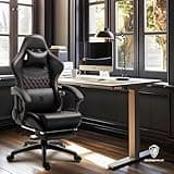 Dowinx Gaming Chair Big and Tall, Ergonomic PC Gaming Chair with Footrest & Massage, Racing Style Reclining Computer Chair for Adults, 400LBS Capacity - Heavy Duty Gamer Chair (Black) 2