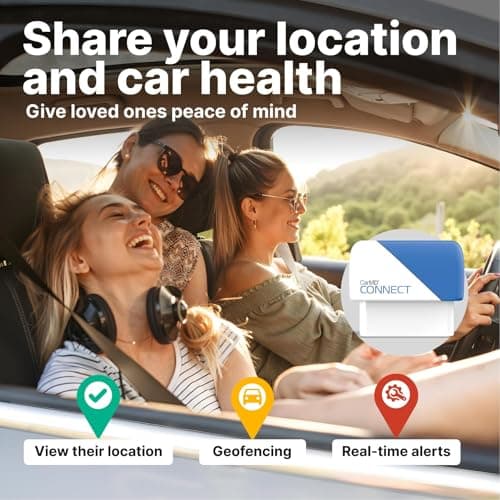 CarMD Connect – Real-Time Vehicle Location Sharing + Vehicle Health Monitoring | No Subscription | AI Auto Expert | Safety Alerts | Geofencing | Works on 1996+ OBDII Cars and Light Trucks 4