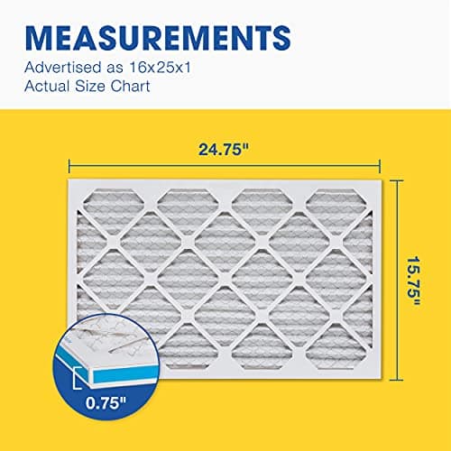 Aerostar 16x25x1 MERV 8 Air Filter, 6 Count, ACTUAL SIZE (15.75 x 24.75 x 0.75), HVAC, Air Conditioning & Furnace Filter Captures Dust, Lint & Pollen (MPR 600 / FPR 5), Made in USA 5