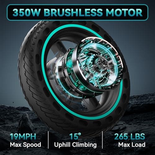 Electric Scooter for Adults, 25 Mph Max Speed, 25/35 Miles Range, APP Control E-Scooter with 10" Inflatable tire, Foldable Escooter with App Control, UL 2272 Certified (350W 22Miles Blue) 3