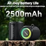 Bluetooth Speaker Wireless,IP67 Waterproof & Dustproof Portable Speaker with Lights,15W Loud Stereo Sound, 2500mAh Battery All Day Playtime, TWS Pairing, BT5.3, Home/Party/Outdoor/Beach (Black) 3