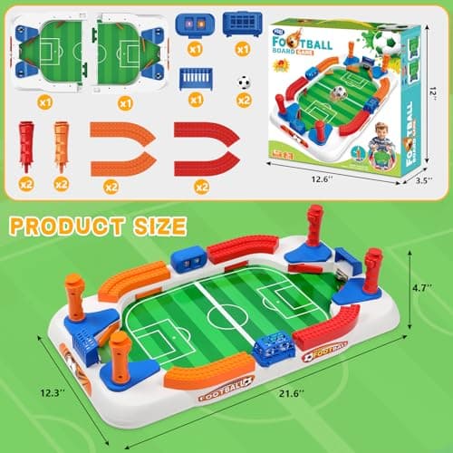 Mini Foosball Table Game for Kids Soccer Game Set Gifts Boys Toy Football Games Board for Indoor Sports Game Room Pinball Interactive Birthday Gift Toys for 3 4 5 6 7 8-12 Year Old Family Gatherings 3