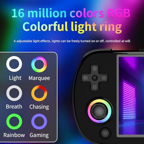 RG40XX H Retro Handheld Game Consoles RG40XXH Retro Gaming Console 64 TF Card Preloaded Games 5000+ Portable Gaming Console Linux 64-bit System 4.0'' IPS Screen WiFi Bluetooth HD and TV Output Black 5
