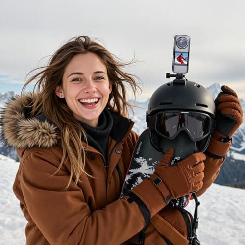 fceoul Action Camera with Dual Color Screen,Body Waterproof Camera Suitable for Travel Motorcycle Helmet Cameras, Equipped with 32GB Card, 2 Batteries, and Various Installation Kits 4