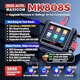 Autel Scanner MaxiCOM MK808S: 2025 Bidirectional Tool as MK808BT Pro MX808S M808Z, Work as MaxiCheck MX900 MK900BT, 28+ Service, Active Test, All System Diagnose, Injector C0ding, FCA Autoauth OS 11 2
