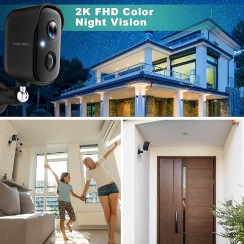 Security Cameras Wireless Outdoor, 2K Battery Powered AI Motion Detection Spotlight Siren Alarm WiFi Surveillance Indoor Home Camera, Color Night Vision, 2-Way Talk, Waterproof, Cloud/SD Storage 5