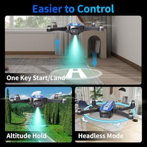 LE-IDEA GPS Drones with Camera for Adults 4k Professional, IDEA36LCD Drones with 4.5-inch LCD Screen Brushless Motor, Auto Return, Follow Me, One Key Start, Foldable RC Quadcopter for Beginners 4
