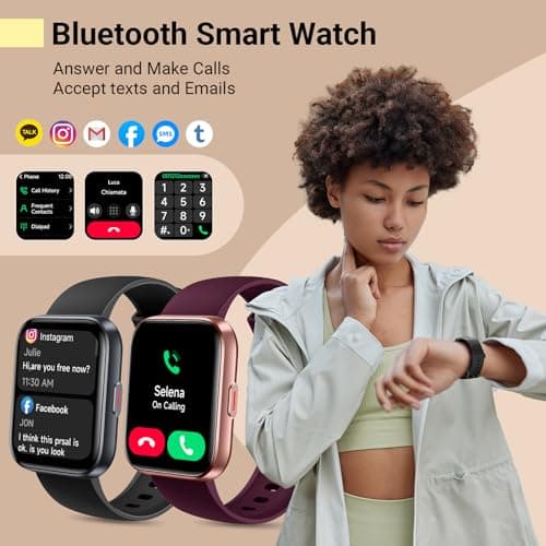 Smartwatch for Women, Compatible with Android & iPhone, 1.8'' Fitness Tracker Watch with Alexa, Call & Notification Alerts, Heart Rate & Sleep Monitor, 120 Sports Modes, Waterproof Watch for Women 2