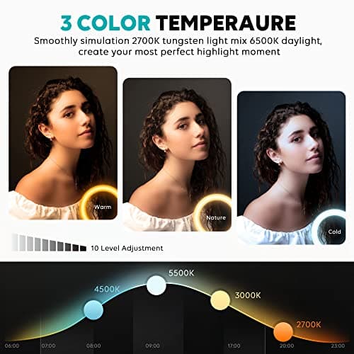 Weilisi 10" Ring Light with Stand 72'' Tall & Phone Holder,38 Color Modes Selfie Light with Tripod Stand,Stepless Dimmable/Speed LED Ring Light for iPhone & Android,YouTube, Makeup,TIK Tok 2