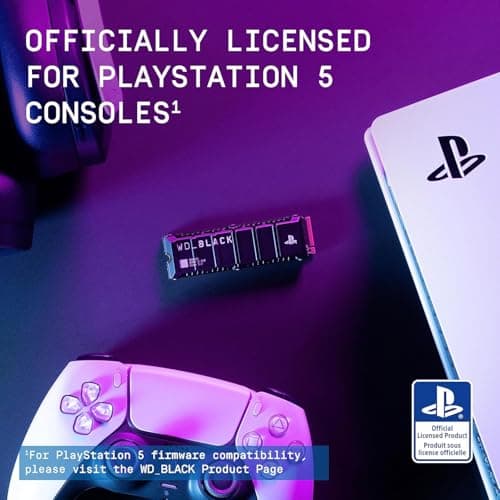 WD_BLACK 2TB SN850P NVMe M.2 SSD Officially Licensed Storage Expansion for PS5 Consoles, up to 7,300MB/s, with heatsink - WDBBYV0020BNC-WRSN 2