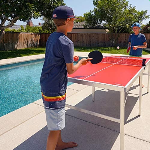 GoSports 6 ft x 3 ft Mid-Size Table Tennis Game Set - Indoor/Outdoor Portable Table Tennis Game with Net, 2 Table Tennis Paddles and 4 Balls 5