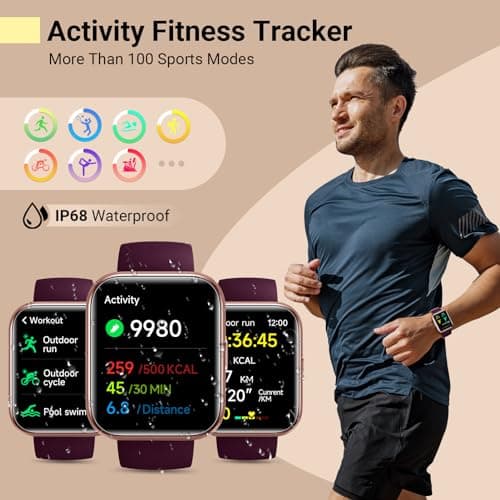 Smartwatch for Women, Compatible with Android & iPhone, 1.8'' Fitness Tracker Watch with Alexa, Call & Notification Alerts, Heart Rate & Sleep Monitor, 120 Sports Modes, Waterproof Watch for Women 5