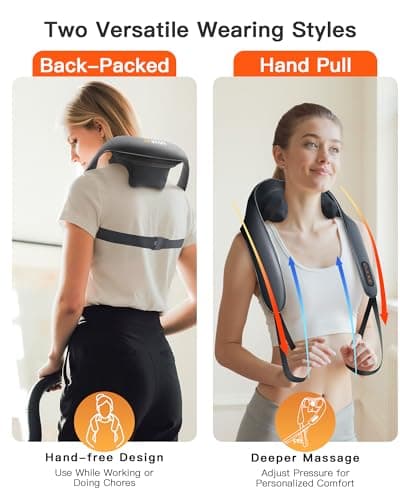 JZBRAIN Neck and Shoulder Massager with Heat – Cordless Shiatsu Neck Massager for Pain Relief Deep Tissue - Adjustable Speed & Modes Kneading Massage for Back - for Men Women 6