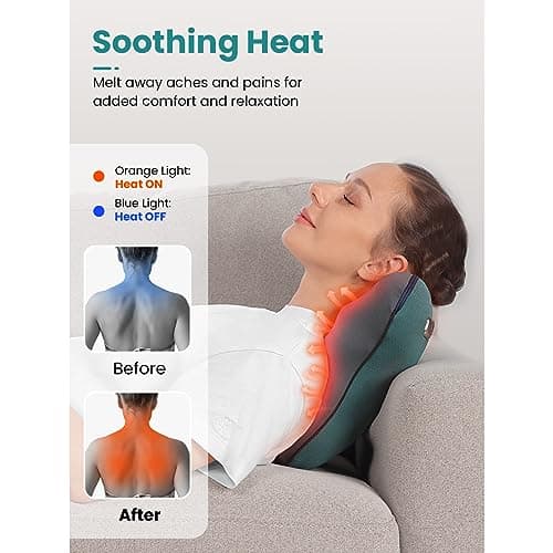 BOB AND BRAD Back Massager with Heat FSA Eligible/HSA Eligible, EZBack Corded Neck Massager for Pain Relief Deep Tissue, Shiatsu Back and Neck Massage Pillow, Full Body Use, Ideal Gifts for Women Men 3