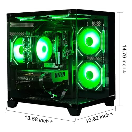 ALCPOK Gaming PC Desktop Computer,Core i5 14400F 2.5GHz RTX 5060 8G GDDR7,32GB 3200Mhz RAM 1TB NVME.2 SSD,550W Bronze PSU,Prebuilt PC Tower for Office Gaming 5