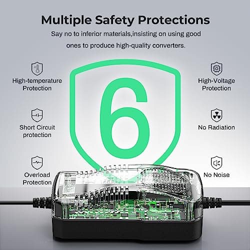 AC to DC Converter, RoyPow 180W (Max 200W) 15A 100V~120V to 12V Car Cigarette Lighter Socket AC/DC Power Supply Adapter, 120V/110V to 12V Converter, Transformer for Inflator, Car Refrigerator 5