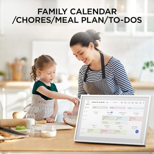 10.1" Digital Calendar, Meal Planner, Duty Chart, to Do List,HD Smart Touch Screen Home Interactive Smart Electron Calender - Built-in Digital Photo Frame Function (white, 10.1) 4