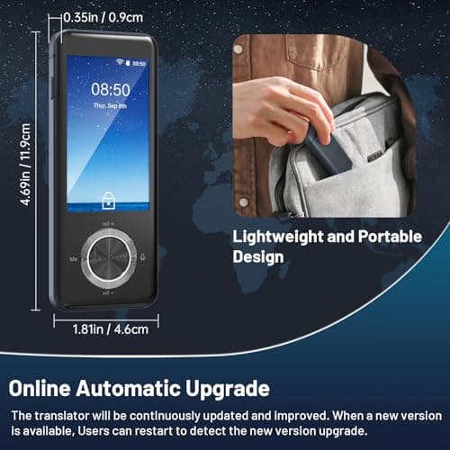 Language Translator Device, Real Time Translation Device with 137 Languages, 3" HD Screen Real Time Translator Device, Support Taking Pictures, Recording, Online, Offline, Suitable for Travel,Business 5