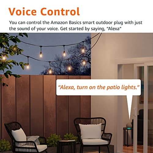 Amazon Basics Outdoor Smart Plug with 2 Individually Controlled Outlets, Works with Alexa Only, 2.4 GHz Wi-Fi, No Hub Required, Black 5