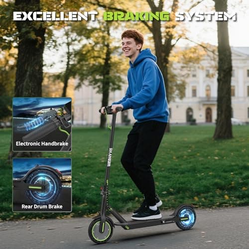 Electric Scooter with Dual Suspension, 10"/8.5" Solid Tire, 750W/500W/350W Powerful Motor & 19/22 MPH Top Speed, 28/25/22/16 Miles Long Range, Folding E Scooter with Dual Braking for Teens and Adults 4