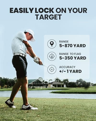 ACEGMET PF2C Golf Rangefinder with Slope, 0.3s Flag Pole Locking Vibration, ±1yd Accuracy, 870 Yards Rechargeable Laser Range Finder Golf with Magnetic, Golf Accessories for Men 5