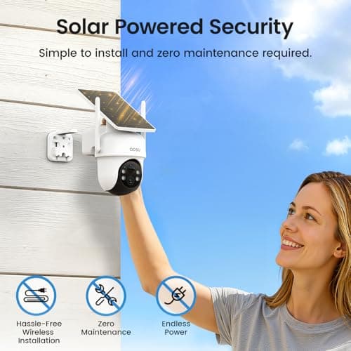 aosu Security Cameras Wireless Outdoor, 6-Cam Kit, No Subscription, aosuBase Expandable to 1TB (32GB Built-in), 5MP Solar Camera Wireless Outdoor, 360° Pan & Tilt, Human Auto Tracking, Easy Setup 3