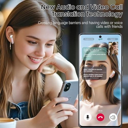 Csasan Ai Translation Earbuds Real Time, Translator Earbuds with 6 Translation Modes/164 Languages,No Subscription Required Translatior Headphones,48H Audifonos Traductores Inglés Español, Pink 5