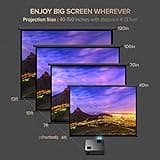 XIAOYA Outdoor Projector, HD Movie Projector Support 1080P, 4000 Lumens Home Theater Projector with HiFi Speaker, Compatible with HDMI, Fire Stick, USB (Black) 4