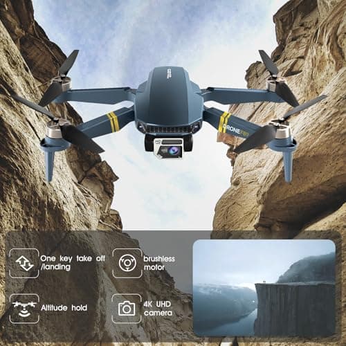 ‌4K Drones with Camera for Adults: 2650ft Long-Range Foldable Quadcopter, 60+ Min Flight, Brushless Motor, Auto Hover & Follow Me (3 Batteries) 3