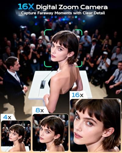 4K Digital Camera for Photography, Autofocus 56MP Vlogging Camera for YouTube/Content Creators/Travel, 16X Zoom Video Camera with 3" 180°Flip Screen & Lens Hood, Gift Ideas for Teens & Beginners 3