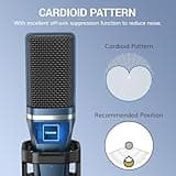 TONOR TC-777 Podcast Microphone, USB Computer Microphone, Cardioid Condenser PC Mic with Tripod Stand and Pop Filter for Podcasting, Streaming, Vocal Recording, Compatible with PC & Laptop, PS4/5 2