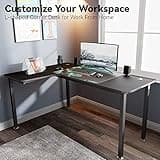 DESIGNA 60 Inch L Shaped Gaming Desk, Corner Computer Desk, Home Office Study Writing Desk, Larger Gaming Table Gamer Workstation with Large Mouse Pad, Space Saving, Easy to Assemble, Left Side Black 2