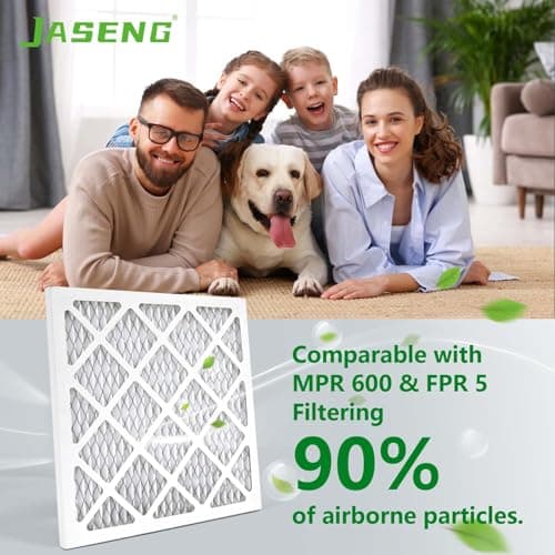 JASENG 10x10x1 Furnace Air Filters 4 Pack, MERV 8 MPR 600 & FPR 5 Filtering, HVAC Air Filter Replacement (exact dimensions: 9 3/4"x9 3/4"x3/4") 2